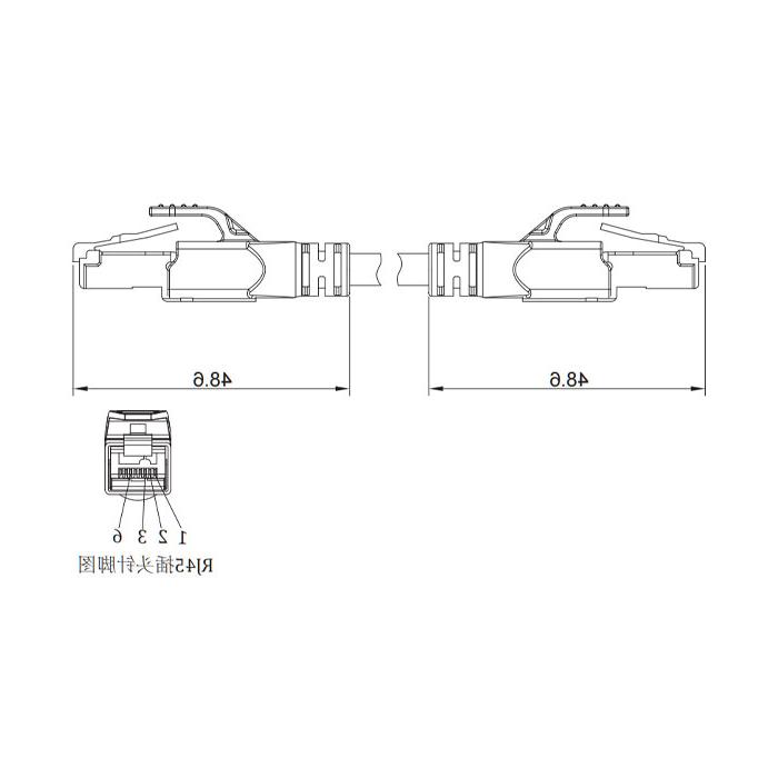 RJ45公头直型转RJ45公头直型、双端预铸PVC非柔性电缆、带屏蔽、黄色护套、0C4208-XXX